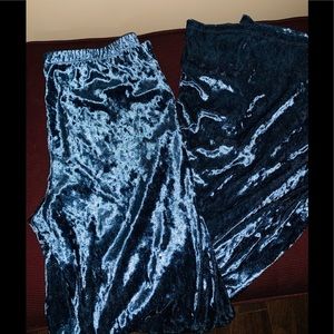 Vibrant Blue Velvet Bell Bottoms size L